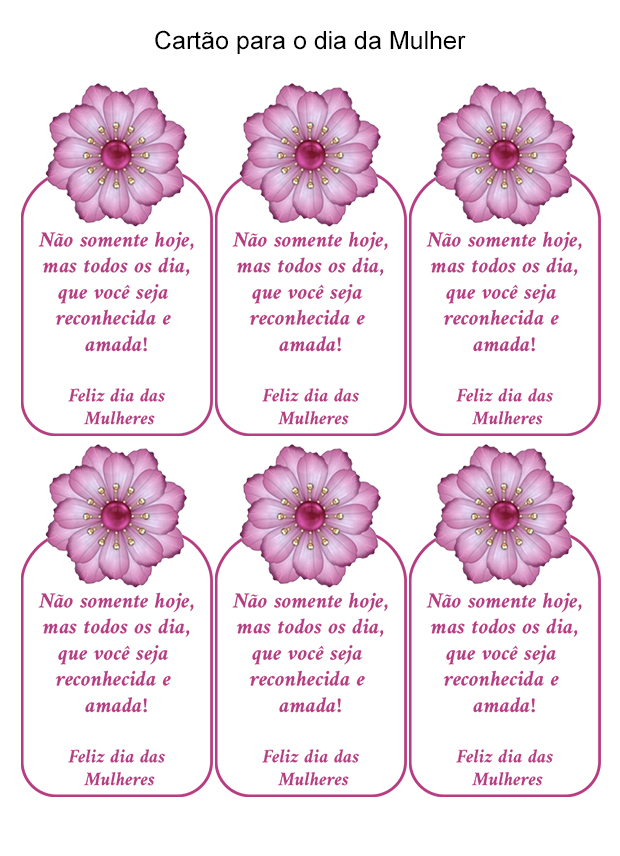Cartão para o Dia da Mulher