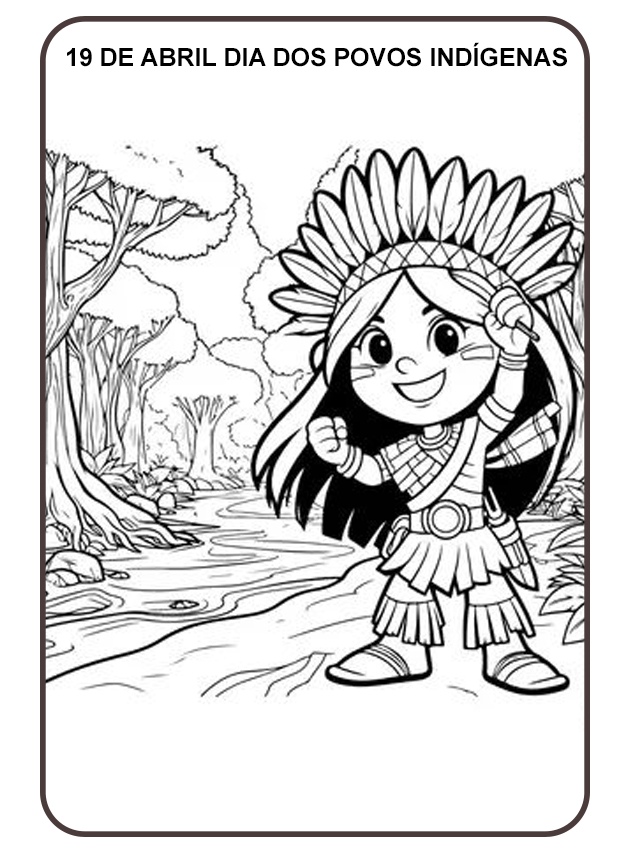 Desenhos dos povos indígenas para colorir