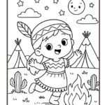 Desenhos dos povos indígenas para colorir