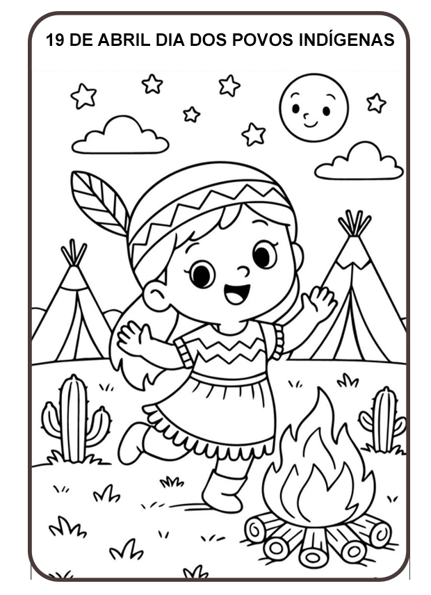 Desenhos dos povos indígenas para colorir