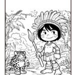 Desenhos dos povos indígenas para colorir