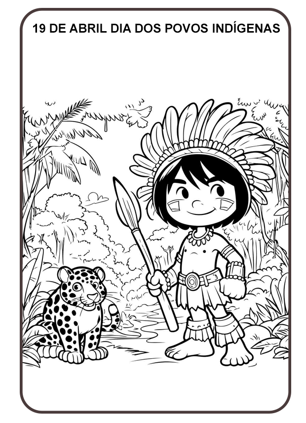 Desenhos dos povos indígenas para colorir