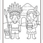 Desenhos dos povos indígenas para colorir