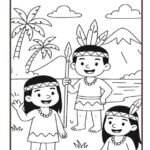 Desenhos dos povos indígenas para colorir