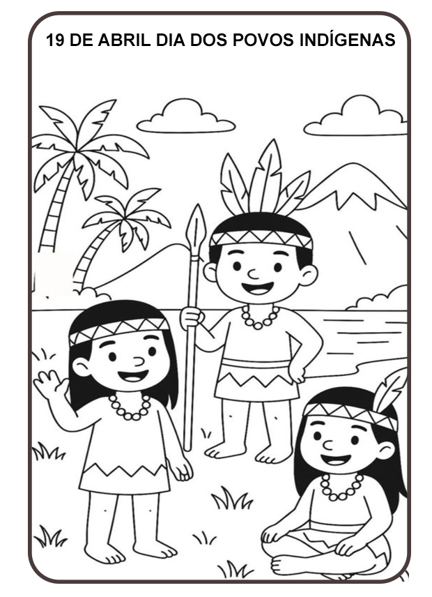 Desenhos dos povos indígenas para colorir
