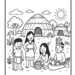 Desenhos dos povos indígenas para colorir