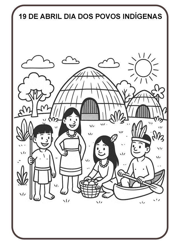Desenhos dos povos indígenas para colorir
