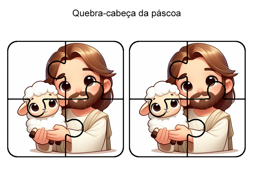 Lembrancinha de Páscoa cristã quebra-cabeça