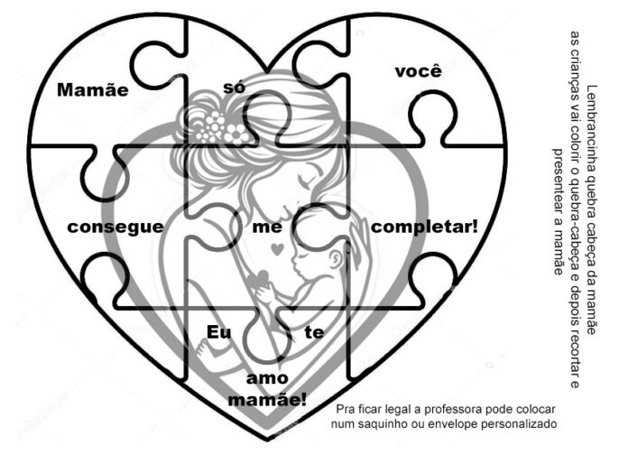 Atividade de Dia das Mães com quebra-cabeça