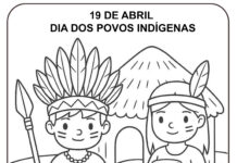 Atividade dia do indio banner para colorir Atividade dia do indio banner para colorir