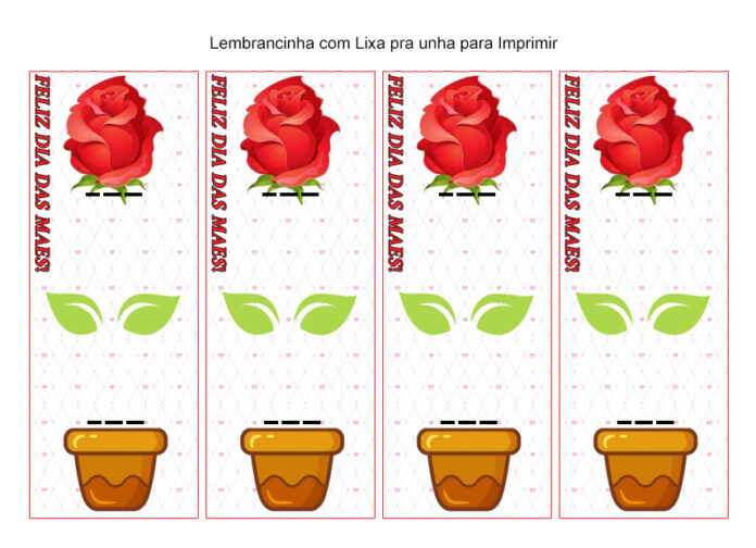 Marca-página para o Dia das Mães com lixa