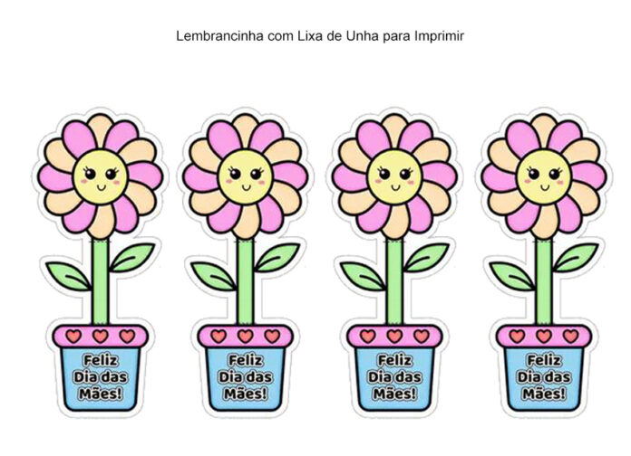 lembrancinha de Dia das Mães - Marca-página Flor com Lixa