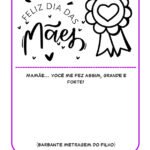 Cartão de Dia das Mães para colorir