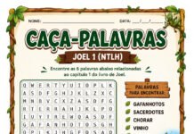 Atividades Bíblicas – Caça-Palavras do Livro de Joel 1 (NTLH) Atividades Bíblicas – Caça-Palavras do Livro de Joel 1 (NTLH)
