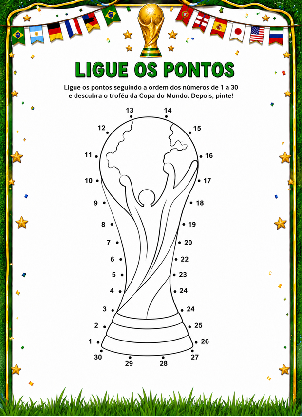 Atividades Ligue os Pontos Tema Copa do Mundo