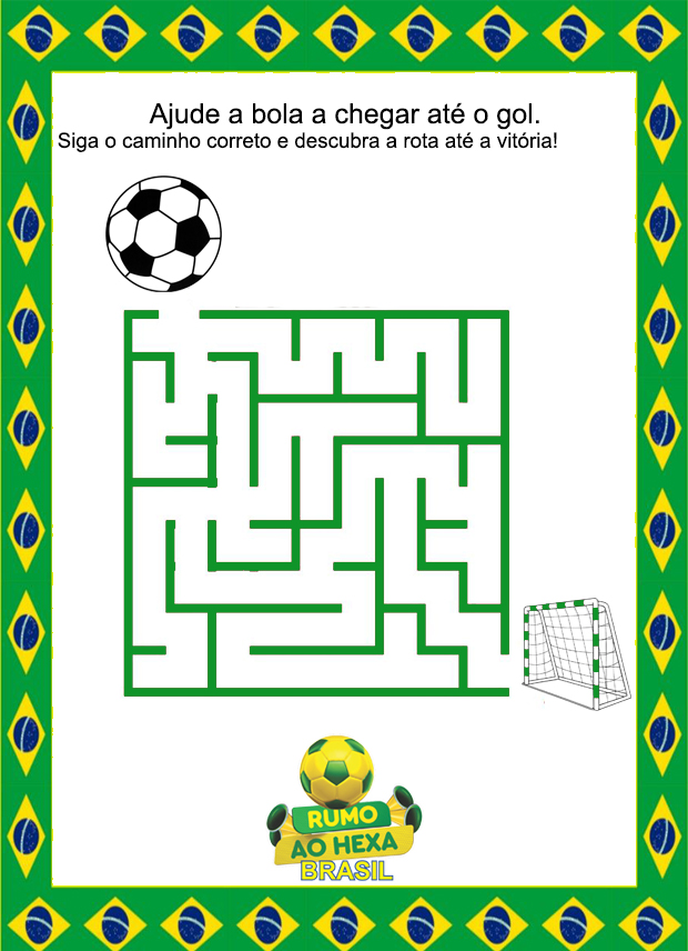 Atividades de Labirinto Tema Copa do Mundo