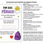 Bloquinho de Anotações das Férias