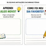 Bloquinho de Anotações das Férias