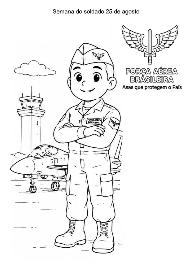 3 Desenhos Dia do Soldado – Aeronáutica para Colorir
