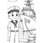 3 Desenhos Dia do Soldado – Marinha para Colorir