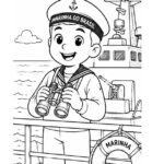 3 Desenhos Dia do Soldado – Marinha para Colorir