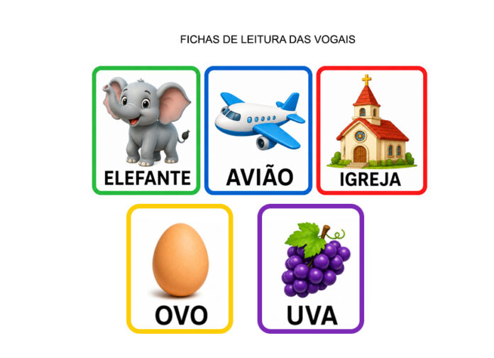 Fichas de Leitura das Vogais